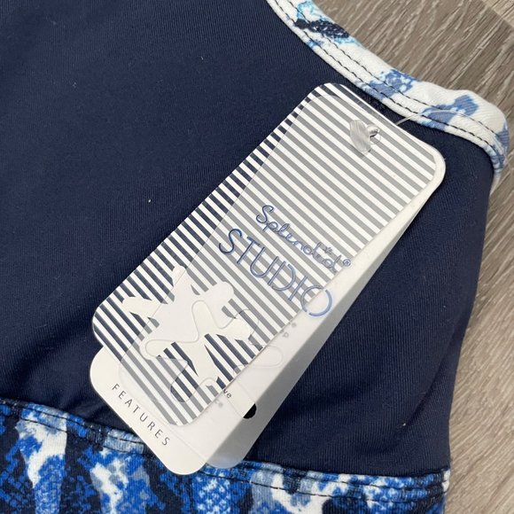 NWT Splendid Blue Snakeskin Printed Sports Bra XS Women's Strappy in Back - Picture 4 of 8